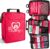 First Aid Kit with Rapid-Response Labeled Compartments, Compact Waterproof Emergency Kit with Molle Straps for Car, Camping, Home, Hiking, Travel