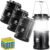 Etekcity Camping Lanterns for Power Outages 4 Pack, Flashlight for Camping Essentials, Survival Kit and Gear, Hurricane Preparedness Items, Emergency Led Battery Operated Lights, Black