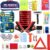 LIANXIN Roadside Assistance Emergency Kit – Car Emergency Kit with Jumper Cables (Upgraded) Emergency Roadside Kit for Car 142 Pieces Car Safety Kits,Tow Strap,Tool Kit,Reflective Warning Triangle